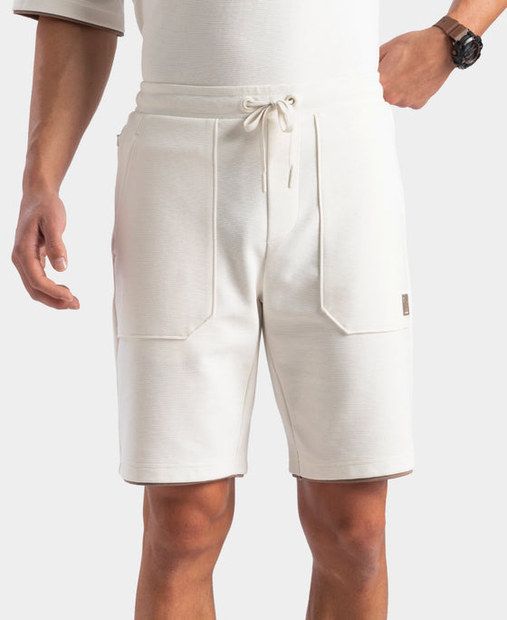 Super Combed Cotton Rich Regular Fit Shorts with Zipper Pocket - White