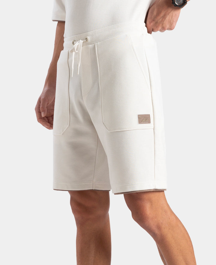 Super Combed Cotton Rich Regular Fit Shorts with Zipper Pocket - White