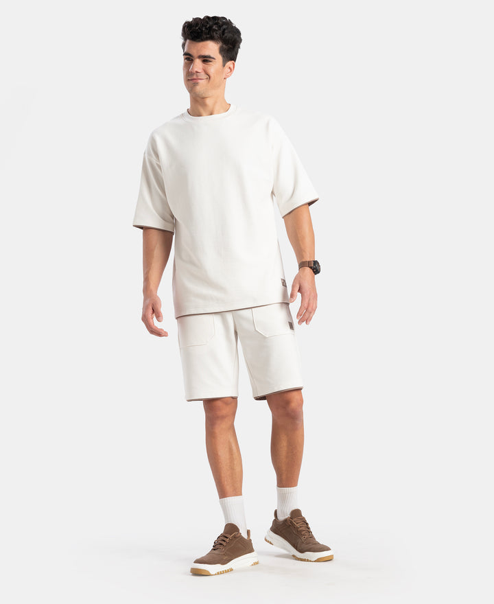 Super Combed Cotton Rich Regular Fit Shorts with Zipper Pocket - White