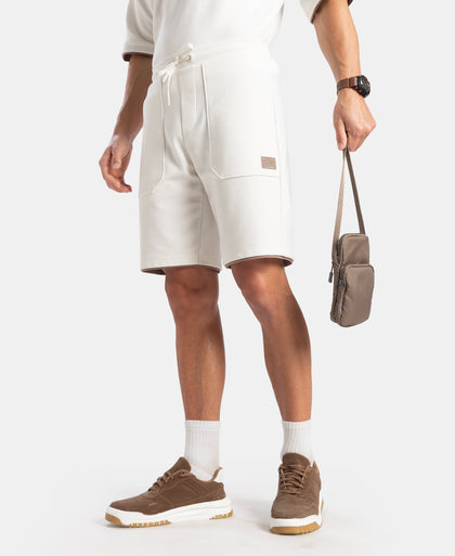Super Combed Cotton Rich Regular Fit Shorts with Zipper Pocket - White
