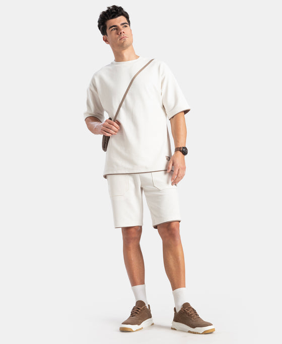Super Combed Cotton Rich Regular Fit Shorts with Zipper Pocket - White