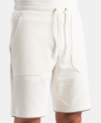 Super Combed Cotton Rich Regular Fit Shorts with Zipper Pocket - White
