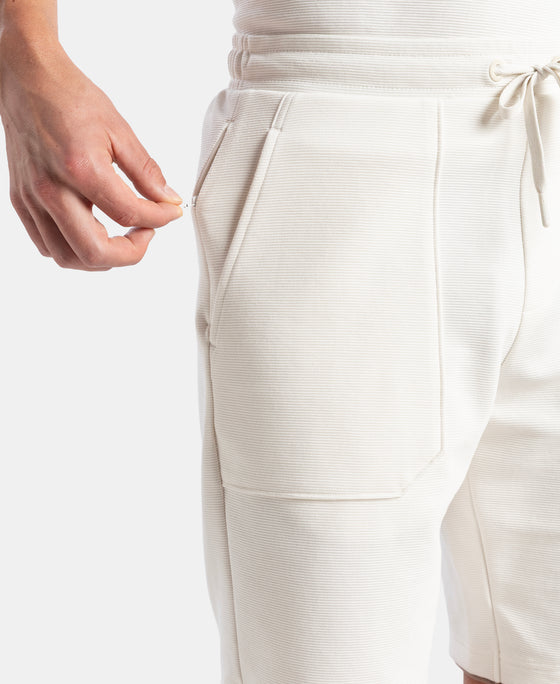 Super Combed Cotton Rich Regular Fit Shorts with Zipper Pocket - White