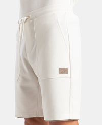 Super Combed Cotton Rich Regular Fit Shorts with Zipper Pocket - White