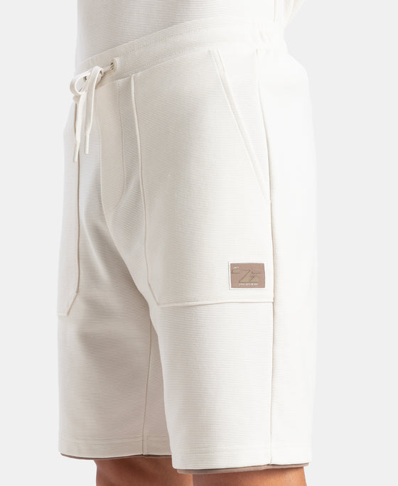 Super Combed Cotton Rich Regular Fit Shorts with Zipper Pocket - White