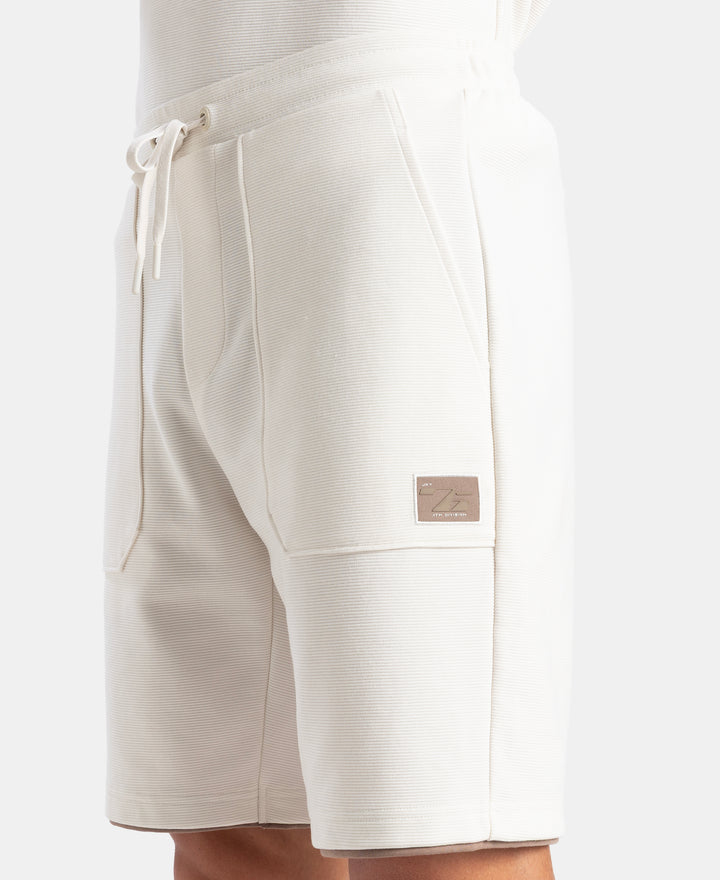 Super Combed Cotton Rich Regular Fit Shorts with Zipper Pocket - White