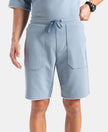 Super Combed Cotton Rich Regular Fit Shorts with Zipper Pocket - Windward Blue