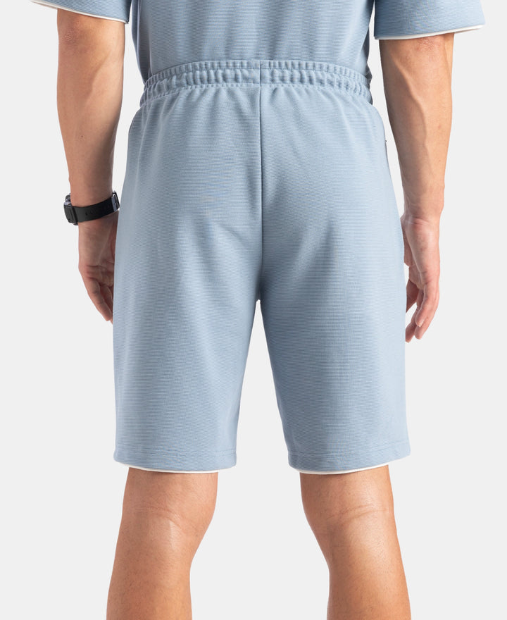 Super Combed Cotton Rich Regular Fit Shorts with Zipper Pocket - Windward Blue