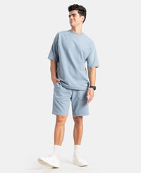 Super Combed Cotton Rich Regular Fit Shorts with Zipper Pocket - Windward Blue