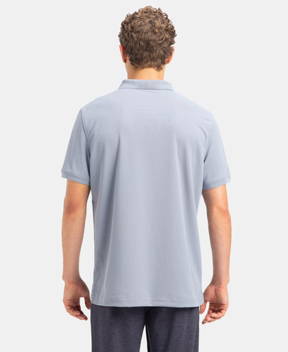 Microfiber Fabric Solid Half Sleeve Polo T-Shirt with StayDry & StayFresh Technology - Grey