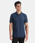 Microfiber Fabric Solid Half Sleeve Polo T-Shirt with StayDry & StayFresh Technology - Insignia Blue