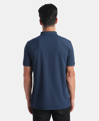 Microfiber Fabric Solid Half Sleeve Polo T-Shirt with StayDry & StayFresh Technology - Insignia Blue