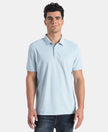 Microfiber Fabric Solid Half Sleeve Polo T-Shirt with StayDry & StayFresh Technology - Insignia Blue