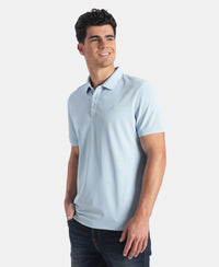 Microfiber Fabric Solid Half Sleeve Polo T-Shirt with StayDry & StayFresh Technology - Insignia Blue