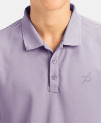 Microfiber Fabric Solid Half Sleeve Polo T-Shirt with StayDry & StayFresh Technology - Lilac Breeze