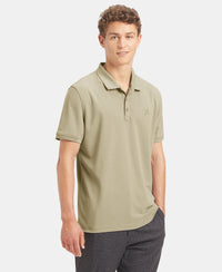 Microfiber Fabric Solid Half Sleeve Polo T-Shirt with StayDry & StayFresh Technology - Mustard Green