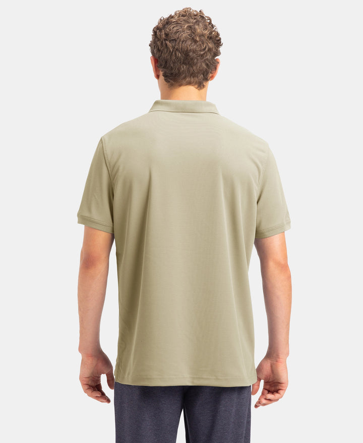Microfiber Fabric Solid Half Sleeve Polo T-Shirt with StayDry & StayFresh Technology - Mustard Green