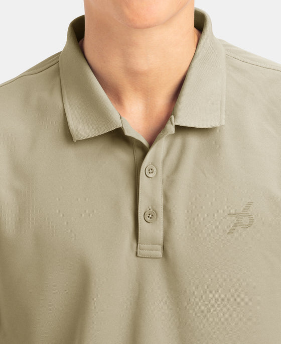 Microfiber Fabric Solid Half Sleeve Polo T-Shirt with StayDry & StayFresh Technology - Mustard Green