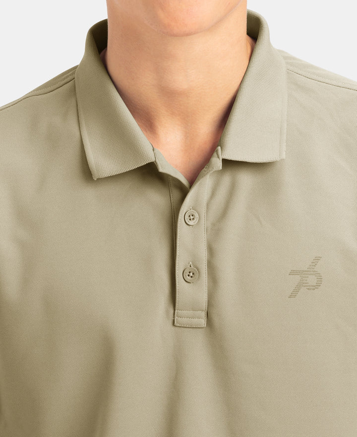 Microfiber Fabric Solid Half Sleeve Polo T-Shirt with StayDry & StayFresh Technology - Mustard Green