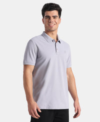 Microfiber Fabric Solid Half Sleeve Polo Tshirt with StayDry & StayFresh Technology - Misty Lilac
