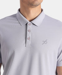 Microfiber Fabric Solid Half Sleeve Polo Tshirt with StayDry & StayFresh Technology - Misty Lilac