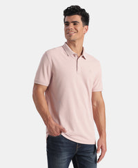 Microfiber Fabric Solid Half Sleeve Polo T-Shirt with StayDry & StayFresh Technology - Sepia Rose
