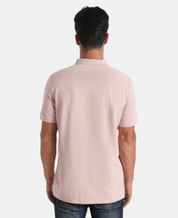 Microfiber Fabric Solid Half Sleeve Polo T-Shirt with StayDry & StayFresh Technology - Sepia Rose