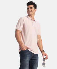 Microfiber Fabric Solid Half Sleeve Polo T-Shirt with StayDry & StayFresh Technology - Sepia Rose