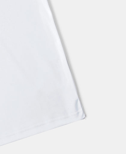 Microfiber Fabric Solid Half Sleeve Polo T-Shirt with StayDry & StayFresh Technology - White