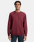 Super Combed Cotton French Terry Solid Sweatshirt with Ribbed Cuffs - Burgundy