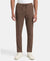 Super Combed Cotton Rich Pique Slim Fit Trackpant with Side Zipper Pockets - Dark Khaki