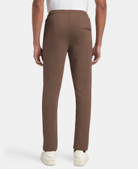 Super Combed Cotton Rich Pique Slim Fit Trackpant with Side Zipper Pockets - Dark Khaki