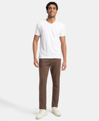 Super Combed Cotton Rich Pique Slim Fit Trackpant with Side Zipper Pockets - Dark Khaki