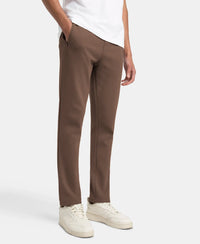 Super Combed Cotton Rich Pique Slim Fit Trackpant with Side Zipper Pockets - Dark Khaki