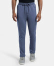 Super Combed Cotton Rich Pique Slim Fit Trackpant with Side Zipper Pockets - Vintage Indigo
