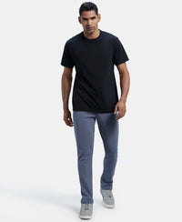 Super Combed Cotton Rich Pique Slim Fit Trackpant with Side Zipper Pockets - Vintage Indigo