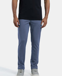 Super Combed Cotton Rich Pique Slim Fit Trackpant with Side Zipper Pockets - Vintage Indigo