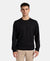 Super Combed Cotton Rich Pique Sweatshirt with Ribbed Cuffs - Black