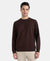 Super Combed Cotton Rich Pique Sweatshirt with Ribbed Cuffs - Java