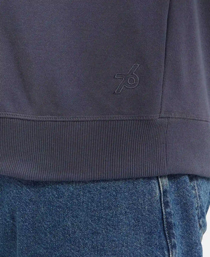 Super Combed Cotton Rich Pique Sweatshirt with Ribbed Cuffs - Odyssey grey-7