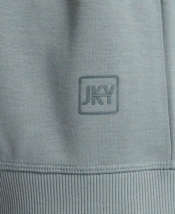 Super Combed Cotton Rich Pique Sweatshirt with Ribbed Cuffs - Stormy Sea