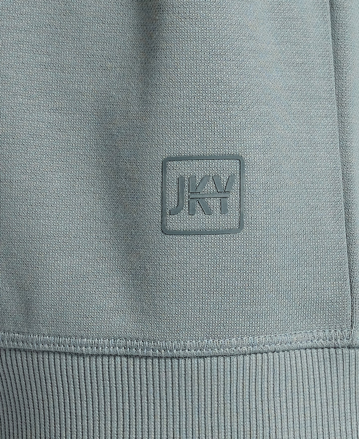 Super Combed Cotton Rich Pique Sweatshirt with Ribbed Cuffs - Stormy Sea
