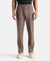 Super Combed Cotton Rich Slim Fit Trackpants with Side and Zipper Media Pockets - Dark Khaki