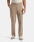 Super Combed Cotton Rich Slim Fit Trackpants with Side and Zipper Media Pockets - Desert Taupe