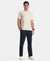 Super Combed Cotton Rich Straight Fit Trackpants with Side and Zipper Media Pockets - Navy
