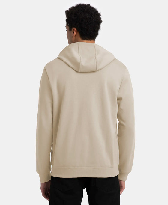 Super Combed Cotton Rich Pique Hoodie Jacket with Ribbed Cuffs - Birch