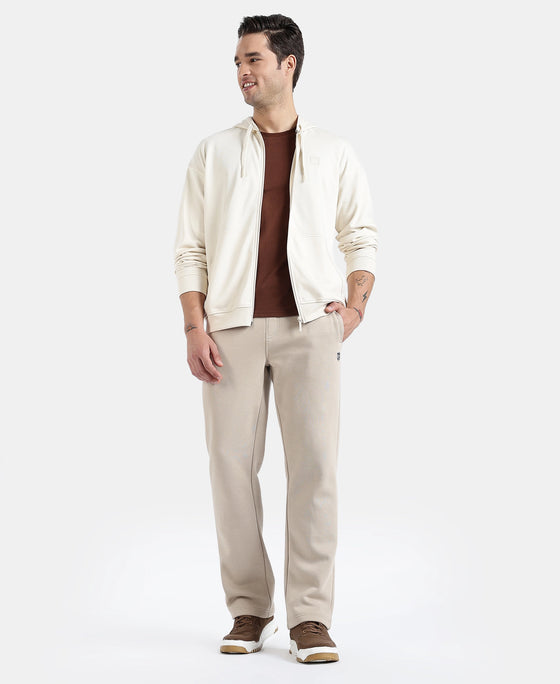 Super Combed Cotton Rich Pique Hoodie Jacket with Ribbed Cuffs - Birch