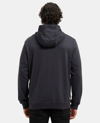 Super Combed Cotton Rich Pique Hoodie Jacket with Ribbed Cuffs - Graphite-3