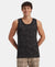 Super Combed Cotton Blend Printed Tank Top - Black