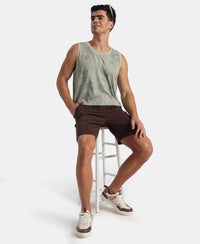Super Combed Cotton Blend Printed Tank Top - Desert Sage